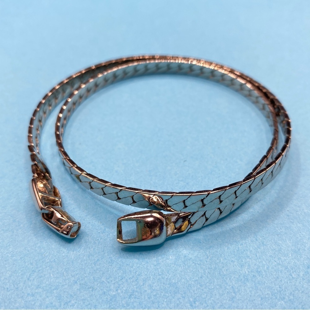 NAPIER Silvertone Choker Flat Serpentine Chain Choker